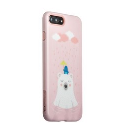 Набор iBacks Ladys 2-piece Suit - Сонный Медведь зеркало&гребень&накладка для iPhone 8 Plus/ 7 Plus (5.5") - (ip70003) Розовый