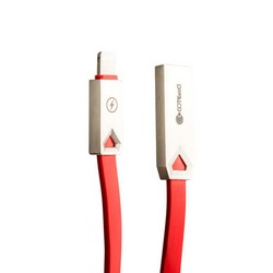 Дата-кабель USB COTECi M26 FLAT series Lightning Flat Cable CS2140-1.2M-RD (1.2 м) красный