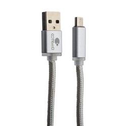 Дата-кабель USB COTECi M23 NYLON series MicroUSB CS2131-2M-TS (2.0m) серебристый