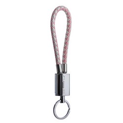 Дата-кабель-брелок USB COTECi M33 FASHION series MicroUSB Keychain Cable CS2146-WP (0.25m) white/ pink