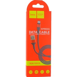 USB дата-кабель Hoco X26 Xpress charging data cable MicroUSB (1.0 м) Black & Red
