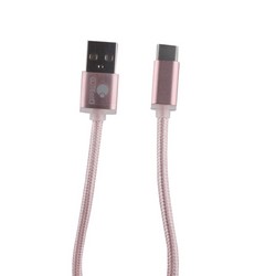 Дата-кабель USB COTECi M20 NYLON series Type-C Cable CS2128-0.2M-MRG (0.2m) Розовое-золото