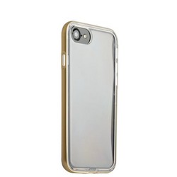 Чехол&бампер силиконовый прозрачный для iPhone SE (2020г.)/ 8/ 7 (4.7) в техпаке Золотистый борт