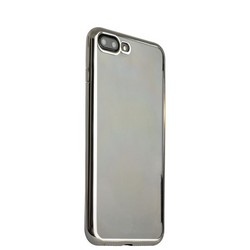 Чехол силиконовый для iPhone 8 Plus/ 7 Plus (5.5) супертонкий с серебристым ободком в техпаке
