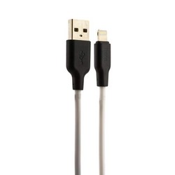 Дата-кабель USB Hoco X21 Silicone Lightning (1.2 м) Black & White