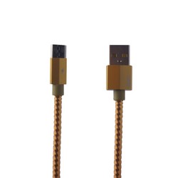 Дата-кабель USB Remax Gefon Series Cable (RC-110m) MicroUSB 2.4A круглый (1.0 м) Золотой