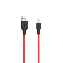 USB дата-кабель Hoco X21 Silicone Type-C (1.2 м) Black & Red
