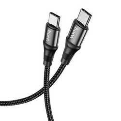 Дата-кабель Hoco X50 Type-C to Type-C Exquisito 100W charging data cable (20V-5A, 100Вт Max) 1.0 м Черный