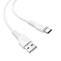 USB дата-кабель Hoco X58 Airy silicone charging data cable for Type-C (1м) (3.0A) Белый