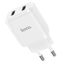 Адаптер питания Hoco N7 Speedy dual port charger Apple&Android (2USB: 5V max 2.1A) Белый
