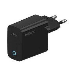Адаптер питания Deppa USB-C Power Delivery 25Вт D-11427 (5В/ 3А, 9В/ 2/77А) Черный