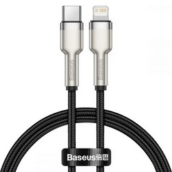 USB дата-кабель Baseus Cafule Series Metal Data Cable Type-C to Lightning 20W (CATLJK-A01) 1.0 м Черный