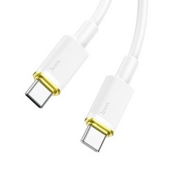 USB дата-кабель Hoco U109 Fast charging data cable Type-C to Type-C (20V-5A, 100Вт Max) 1.2 м Белый