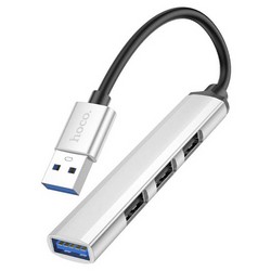 Переходник Hoco HB26 USB multifunction adapter 3хUSB2.0, 1хUSB3.0 для MacBook Серебристый