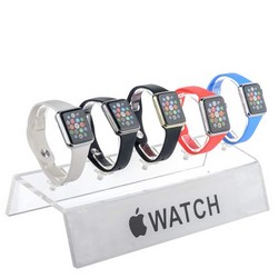 Подставка для Apple Watch (на 5 штук) 300х110х50:150мм, прозрачный пластик 5мм