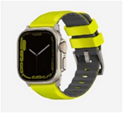 Ремешок силиконовый Uniq LINUS AIROSOFT SILICONE для Apple Watch 49/45/44/42, цвет лайм (LIME GREEN)