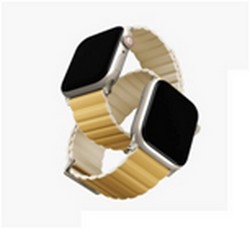 Ремешок силиконовый Uniq REVIX Premium для Apple Watch 49/45/44/42MM, цвет желтый/слоновая кость (CANARY YELLOW/IVORY)
