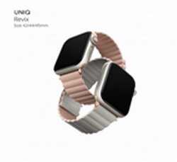 Ремешок силиконовый Uniq REVIX для Apple Watch 49/45/44/42, цвет розовый/бежевый (45MM-REVPNKBEG)