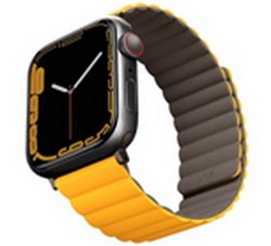 Ремешок силиконовый Uniq REVIX для Apple Watch 49/45/44/42, цвет горчичный/хаки (MUSTARD/KHAKI)