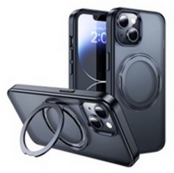 Чехол пластиковый Hoco AS1 Rotating magnetic case для iPhone 15 Plus (6.7") с магнитным кольцом 2.0mm Черный