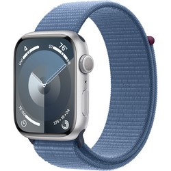 Apple Watch Series 9 GPS 45mm Silver Aluminium Sport Loop (серебристый/синий)
