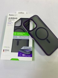 Чехол пластиковый Hoco AS5 19ft anti-fall flexible airbag magnetic case для iPhone 15 Pro Max (6.7") PC+TPU 2.0mm Фиолетовый