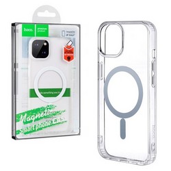 Чехол силиконовый Hoco Magnetic series airbag anti-fall protective shell для iPhone 15 Pro Max (6.7") Прозрачный