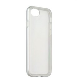 Чехол&бампер силиконовый прозрачный для iPhone SE (2020г.)/ 8/ 7 (4.7) в техпаке Серебристый борт