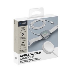 Беспроводное зарядное устройство Deppa A-watch Type-C (D-24022) для Apple Watch Series 1-8/SE/Ultra Белый