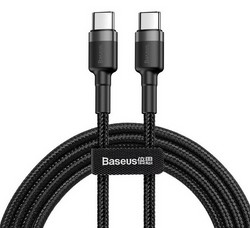 Дата-кабель Baseus Cafule cable PD3.0 Type-C to Type-C 60W (20V-3A ) (CATKLF-HG1) 2.0 м Черный