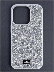 Чехол-накладка силиконовая со стразами SW Crystalline для iPhone 15 Pro Max (6.5&quot;) Серый