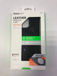 Чехол пластиковый Hoco Leather AS8 Jazz magnetic protective case для iPhone 15 Pro Max (6.7") Черный