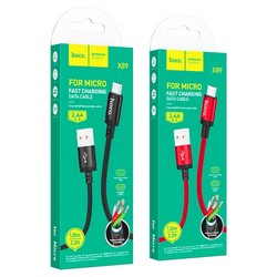 Дата-кабель USB Hoco X89 Fast charging MicroUSB (1м) Black