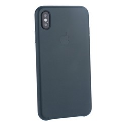 Чехол-накладка кожаная Leather Case для iPhone XS Max (6.5") Forest Green Темно-зеленый