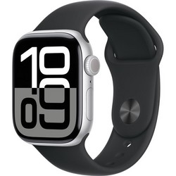 Apple Watch Series 10 GPS 42mm Silver Aluminum S/M/L Black Sport Band