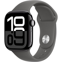 Apple Watch Series 10 GPS 42mm Jet Black Aluminum S/M/L Stone Gray Sport Band