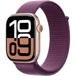 Apple Watch Series 10 GPS 46mm Rose Gold Aluminum Plum Sport Loop