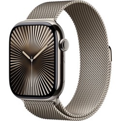 Apple Watch Series 10 GPS + Cellular 46mm S-M/M-L Natural Titanium Milanese Loop