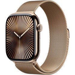 Apple Watch Series 10 GPS + Cellular 46mm S-M/M-L Gold Titanium Milanese Loop