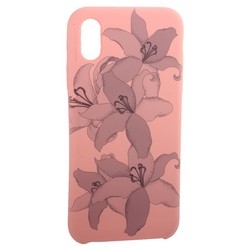 Чехол-накладка силиконовый Silicone Cover для iPhone XS/ X (5.8") Орхидея Розовый