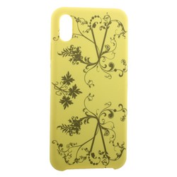Чехол-накладка силиконовый Silicone Cover для iPhone XS Max (6.5") Узор Желтый