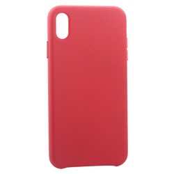 Чехол-накладка кожаная Leather Case для iPhone XS Max (6.5") Peony pink - Розовый пион