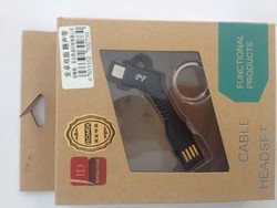 USB дата-кабель microUSB брелок черный