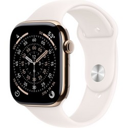 Apple Watch Series 11, 46 mm, Gold Titanium Light Blush Sport Band