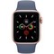 Apple Watch Series 5 Cellular 40mm Gold Aluminum Case with Alaskan Blue Sport Band - фото 22543