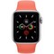 Apple Watch Series 5 Cellular 40mm Silver Aluminum Case with Clementine Sport Band - фото 22568