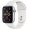 Apple Watch Series 5 GPS 40mm Silver Aluminum Case with White Sport Band (MWV62) - фото 22364