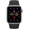 Apple Watch Series 5 Cellular 40mm Silver Aluminum Case with Black Sport Band - фото 22576