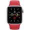 Apple Watch Series 5 Cellular 40mm Silver Aluminum Case with Red Sport Band - фото 22577