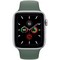 Apple Watch Series 5 Cellular 44mm Silver Aluminum Case with Pine Green Sport Band - фото 22583